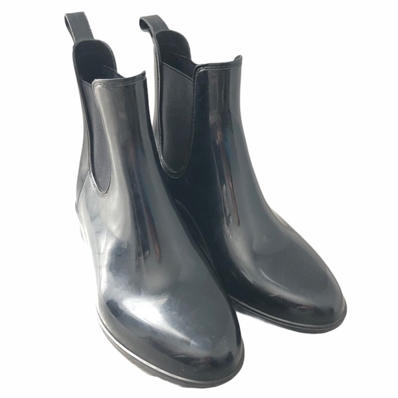 Joe Fresh Black Rubber Ankle Women's Rain Boots - Picture 1 of 12